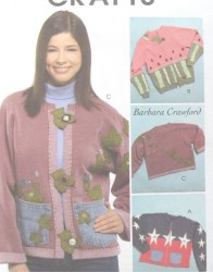 5076 CONVERT PURCHASED SWEATSHIRT TO APPLIQUE CARDIGAN PATTERN